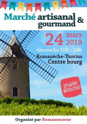 Cass'noiette | Affiche marché gourmand à Romanèche Thorins 24.03.19